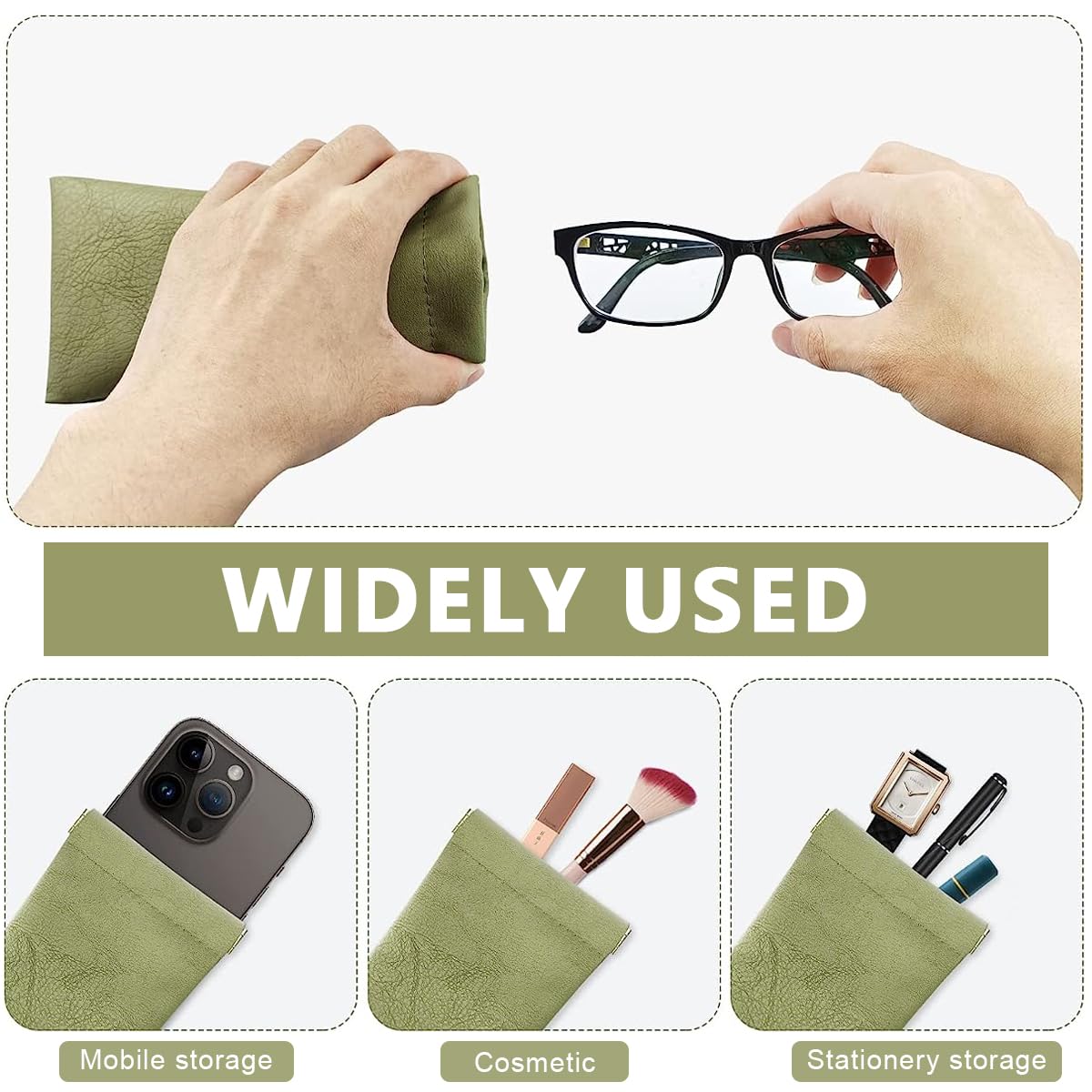 MAYCREATE 4 Pack Sunglasses Case Squeeze Top PU Leather Glasses Case, Multi-purpose Anti-scratch Travel Small Pouch Coin Purse for Storing Jewelries, Cosmetic, Headphones, etc MAYCREATE 4 Pack Sunglasses Case Squeeze Top PU Leather Glasses Case, Multi-purpose Anti-scratch Travel Small Pouch Coin Purse for Storing Jewelries, Cosmetic, Headphones, etc